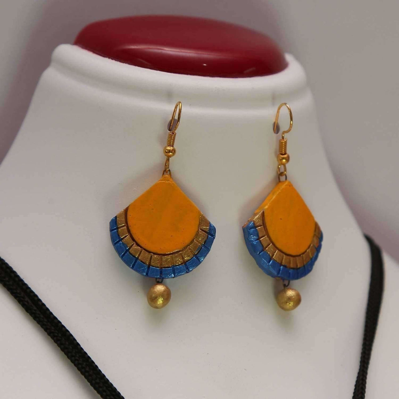 Terracotta Jewelry Golden Beads with Multicolored Collection