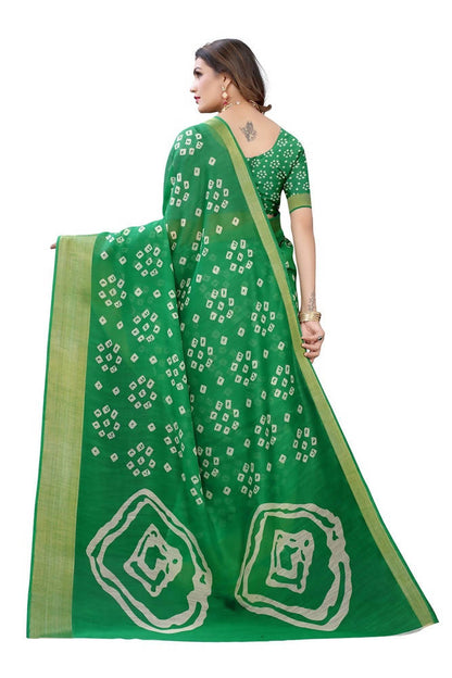 Vamika Green Linen Jari Border Saree