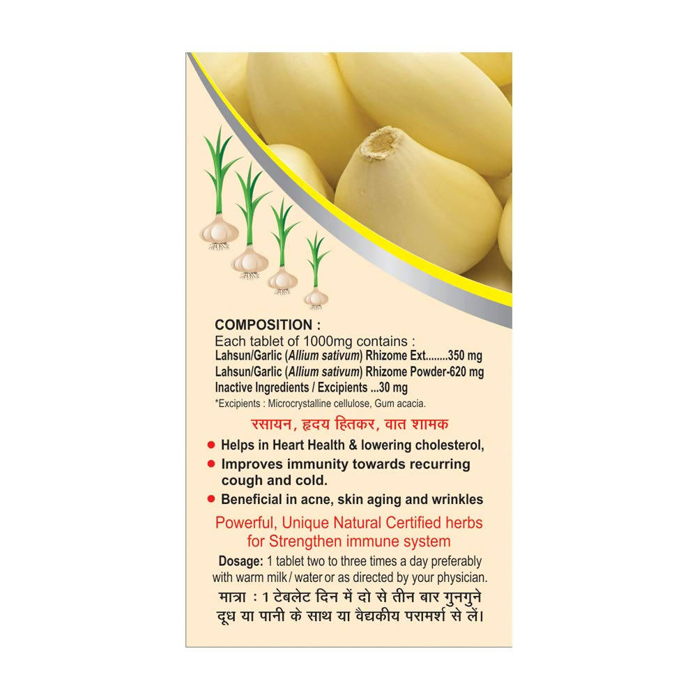 Basic Ayurveda Lahsun Garlic Tablet Ingredients