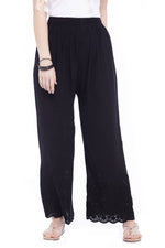 Thumbnail for Mominos Fashion Reyon Cotton Black Embroidery Chikan Palazzo - Distacart