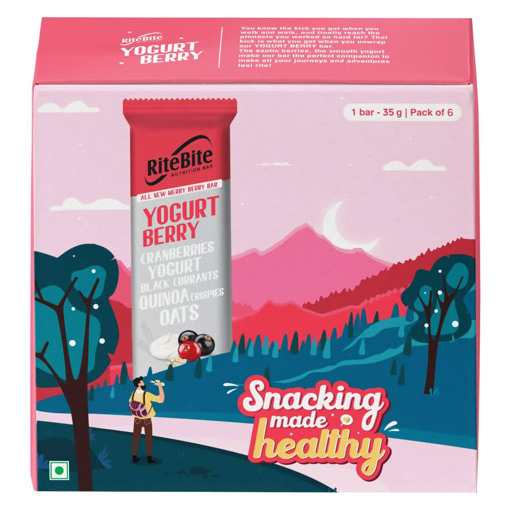 RiteBite Max Protein Yogurt Energy Berry Nutrition Bar - Distacart