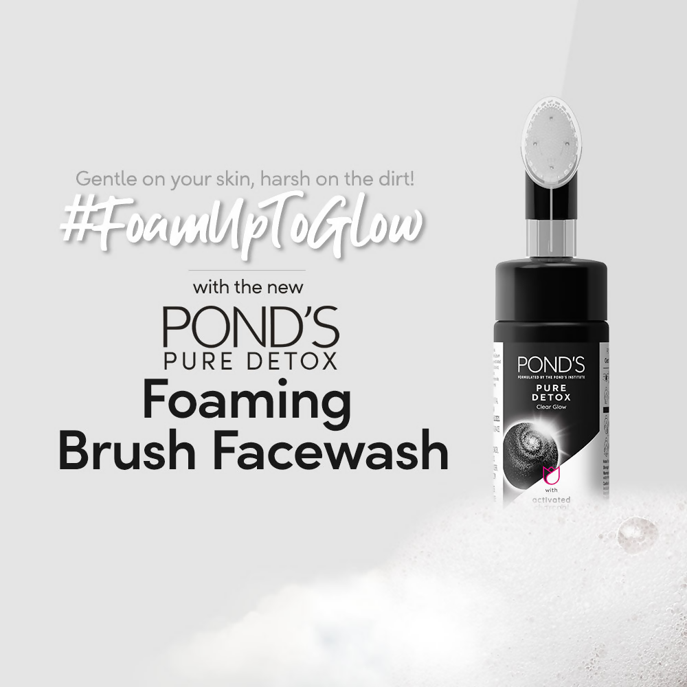 Ponds Pure Detox Foaming Brush Facewash - Distacart