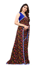 Thumbnail for Vamika Beautiful Ethnic Fire Brown Printed With Lace Saree - Distacart