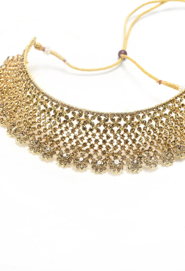 Mominos Fashion Johar Kamal Traditional Rajwadi Design Heavy Golden Color Choker Set - Distacart