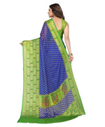 Thumbnail for Vamika Blue Chiffon Brasso Bollywood Style Woven Saree (DIMPLE BLUE) - Distacart