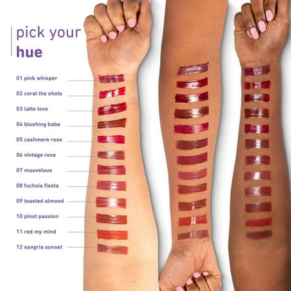 Plum Glassy Glaze Lip Lacquer 3-in-1 Lipstick + Lip Balm + Gloss 01 Pink Whisper - Distacart