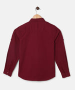 Thumbnail for Manet Boys Full Sleeves Solid Shirt - Maroon - Distacart