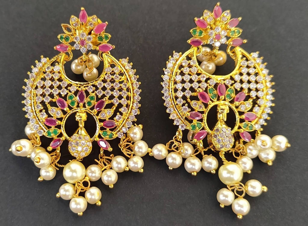 Multicolor AD Designer Earrings - Distacart