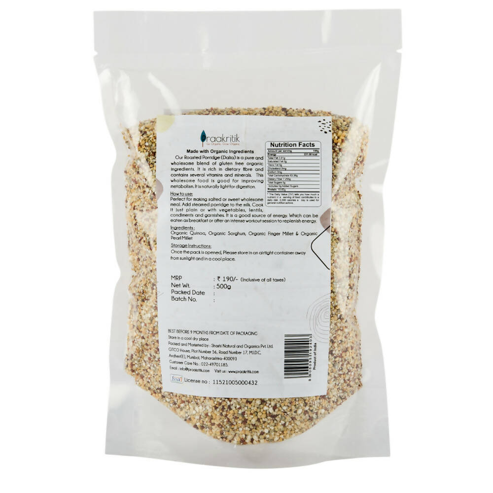 Praakritik Natural Roasted Mix Daliya - Distacart