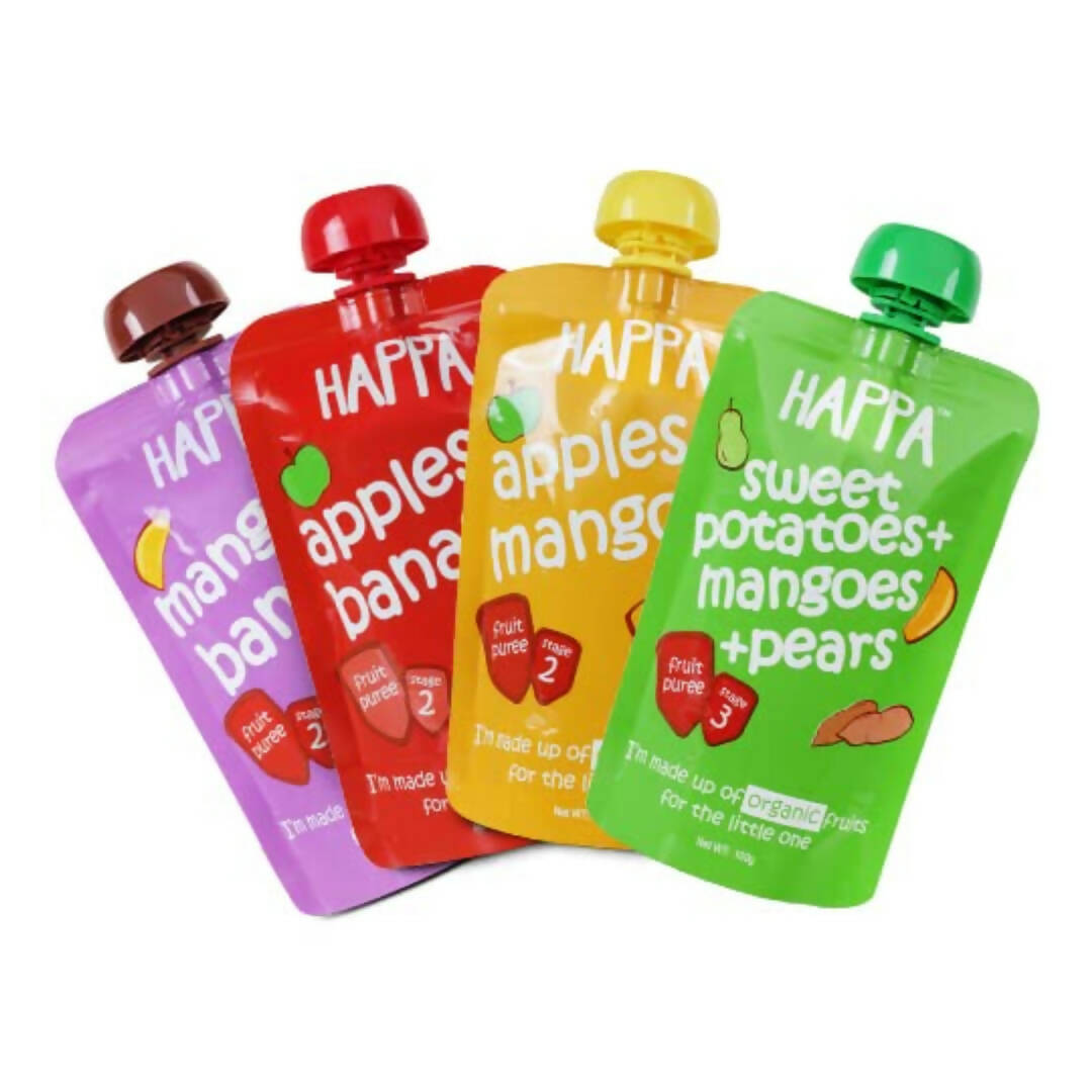 Happa Organic Food for Little one Fruit Puree Stage 3 Combo - Distacart