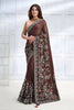 Brown Two Tone Georgette Silk Sequence Embroidered with Stone work Saree - Mohmanthan Majestica - Distacart