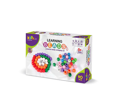 Kipa 90 Pieces Big Size Counting Beads Plastic Fun Puzzle Game for Kids-Multicolor - Distacart