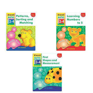 Excel Maths Early Skills Ages 3 - 4 Years (Set of 3) | Mathematics Book for Kids Nursery | Maths Combo Book Set - Distacart