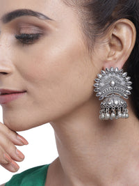 Thumbnail for Priyaasi Women Oxidised Silver-Plated Jhumka - Distacart