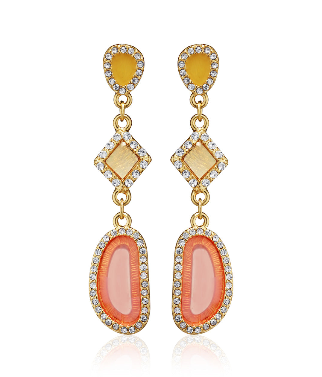 Gold-Plated Alloy Diva Look Stylish Contemporary Earrings - The Pari - Distacart