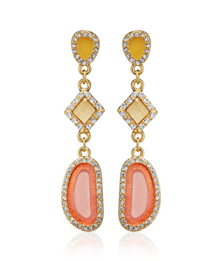 Gold-Plated Alloy Diva Look Stylish Contemporary Earrings - The Pari - Distacart