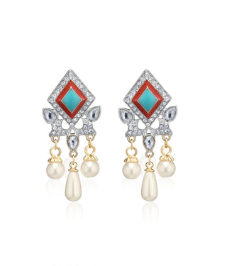 Silver-Plated Alloy Diva Look Stylish Contemporary Earrings - The Pari - Distacart