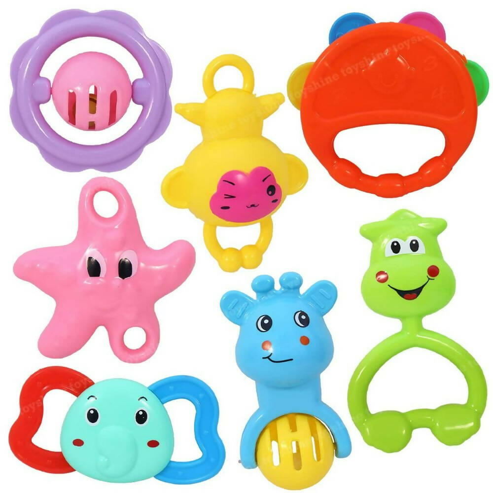Toyshine Rattle with Teathers Combo for New Born Babies - Distacart