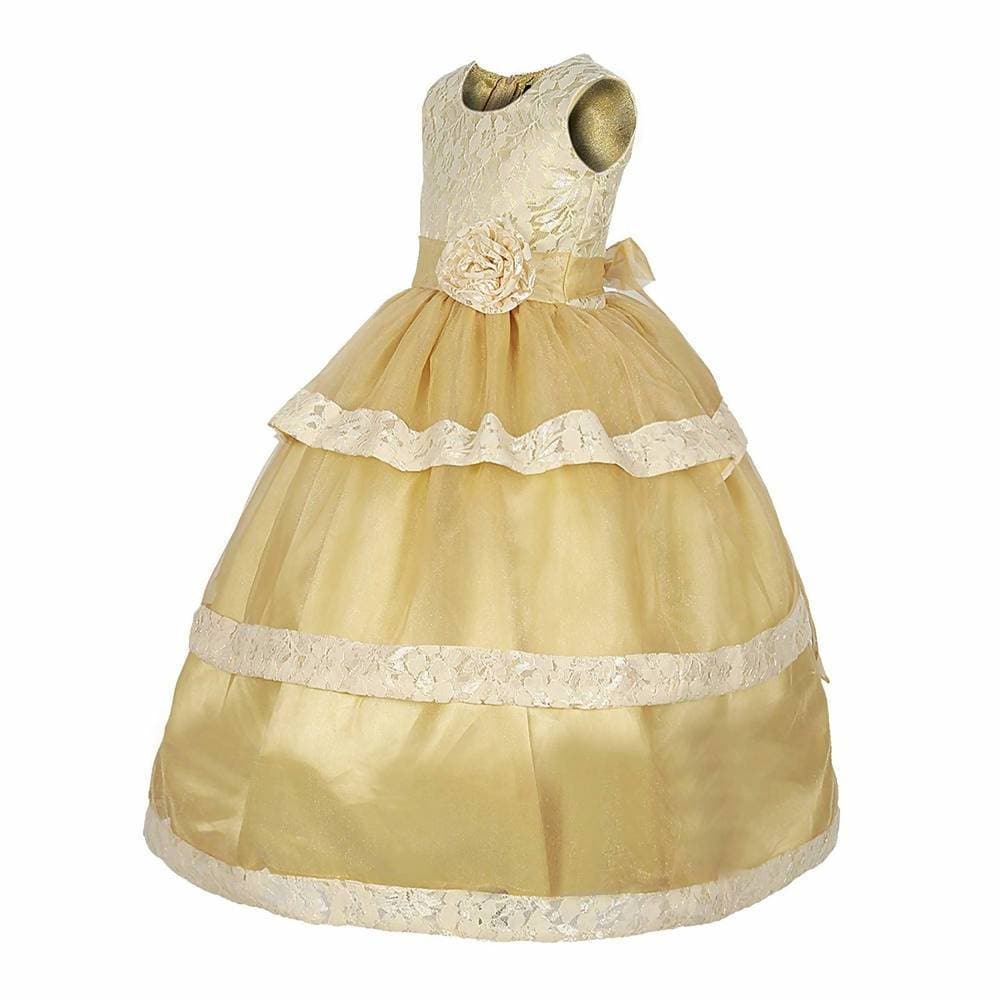 Asmaani Baby Girl's Off White Colour Satin A-Line Maxi Full Length Dress (AS-DRESS_22111) - Distacart