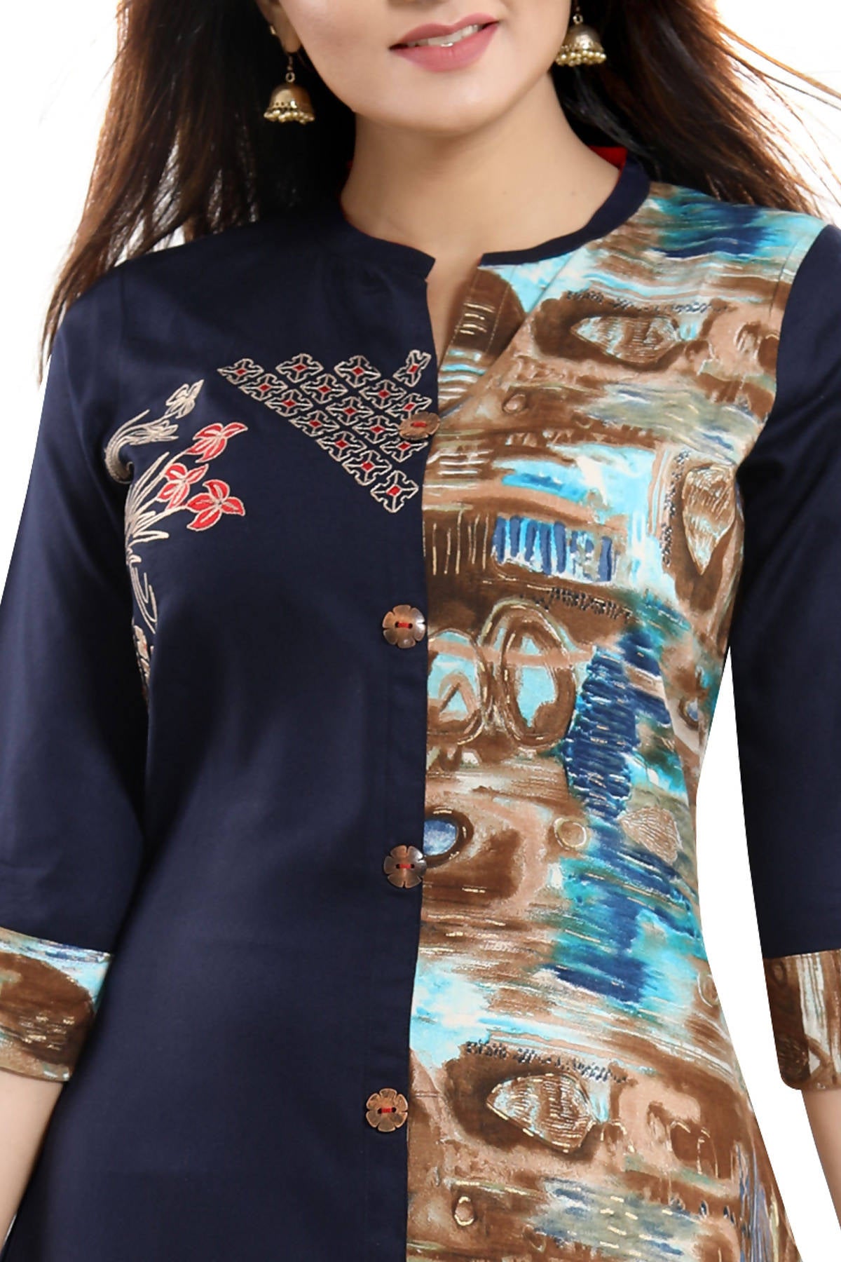 Snehal Creations Designer Rayon Long Kurti With Embroidery - Distacart