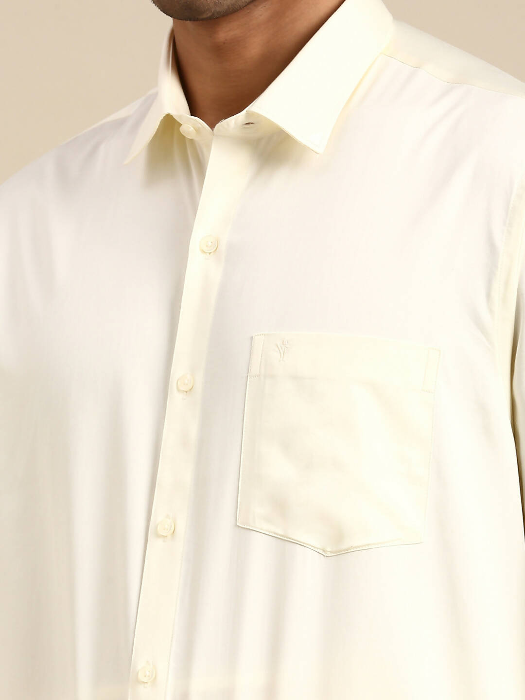 Ramraj Cotton Premium Wedding Cream Regular Dhoti, Shirt & Towel Set Golden Reward - Distacart