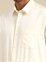 Thumbnail for Ramraj Cotton Premium Wedding Cream Regular Dhoti, Shirt & Towel Set Golden Reward - Distacart