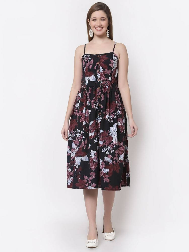 Myshka Multi Color Crepe Printed Dress