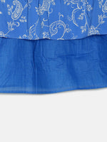 Thumbnail for Manet Girls Cotton Frill Sleeve Frock Big Flower Print - Blue - Distacart