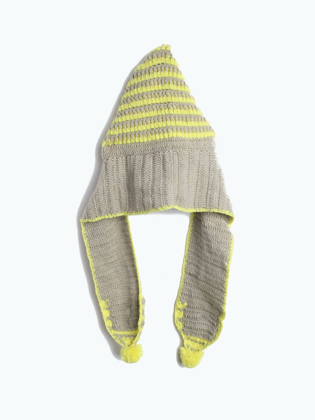 Chutput Kids Woollen Hand Knitted Striped Design Cap - Grey - Distacart
