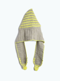 Thumbnail for Chutput Kids Woollen Hand Knitted Striped Design Cap - Grey - Distacart