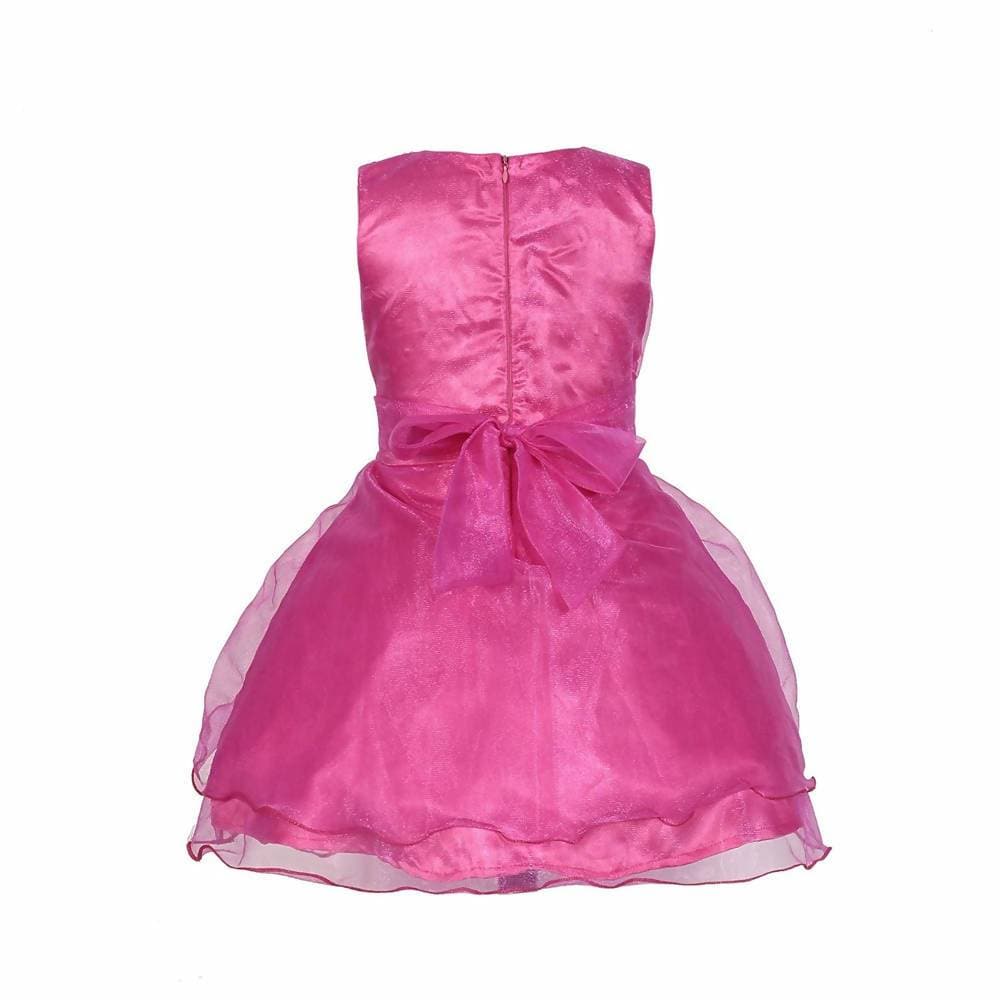 Asmaani Baby Girl's Pink Color Satin Knee Length Frock (AS-DRESS_22139) - Distacart