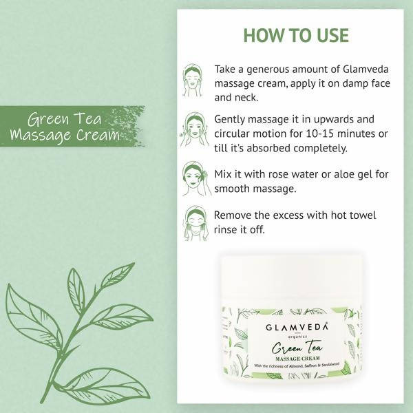 Glamveda Green Tea Recharge & Renew Massage Cream