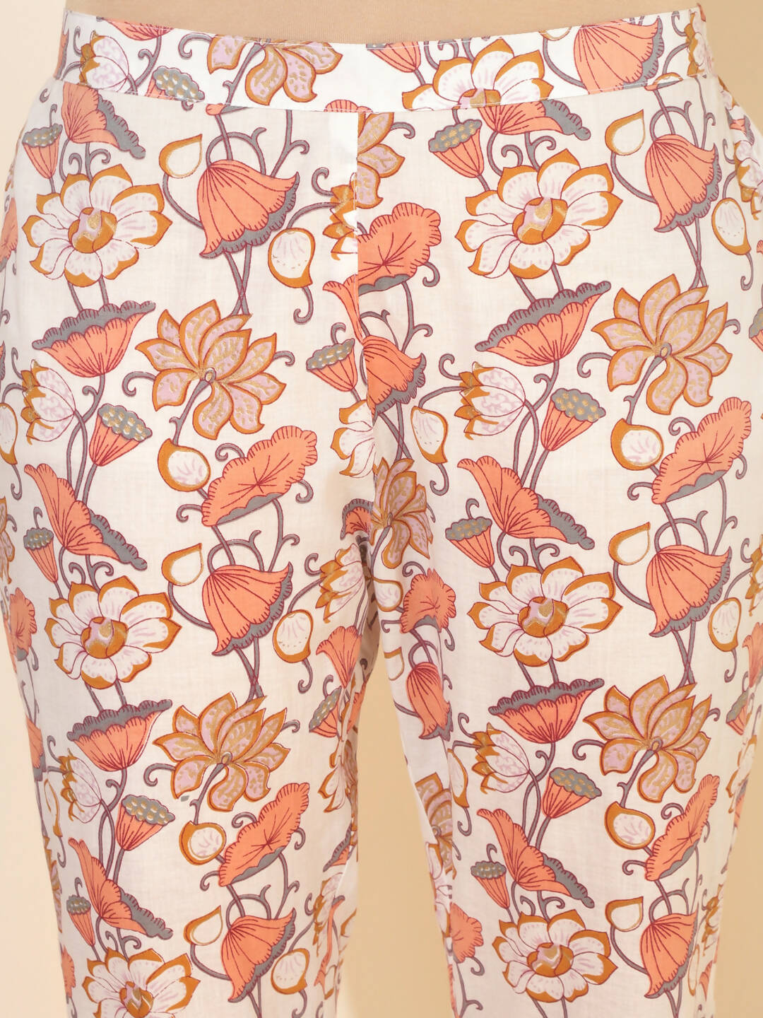 Janasya Women's White Cotton Floral Printed Casual A-Line Co-ords - Distacart