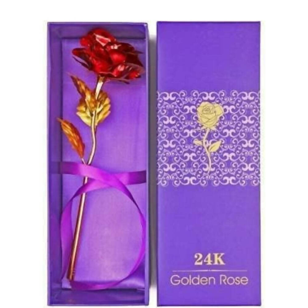 Wish Upon Artificial Golden Red Rose Flower Valentine's Day Gifts - Distacart