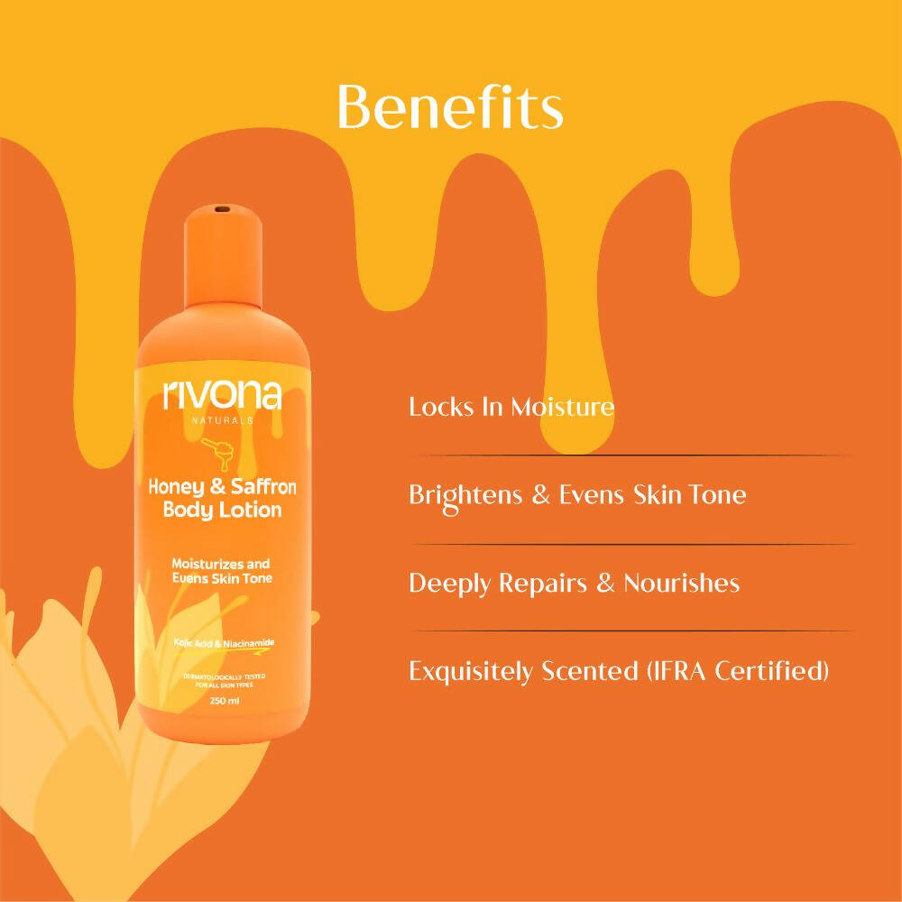 Rivona Naturals Honey & Saffron Lotion - Distacart