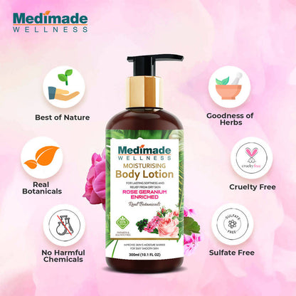 Medimade Wellness Rose Geranium Enriched Moisturising Body Lotion - Distacart