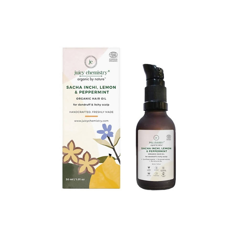 Juicy Chemistry Sacha Inchi, Lemon & Peppermint Organic Hair Serum - Distacart