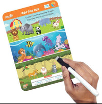 Thumbnail for Braintastic Educational Game (3-6 yrs):Animal World / Kids Toys/Write & Wipe Activity Sheets/ Free 12 pc Puzzles - Distacart