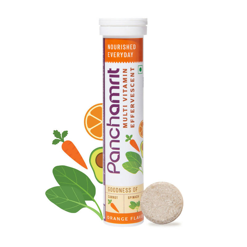 Panchamrit Multi-Vitamin Effervescent Tablets-Orange Flavor - Distacart