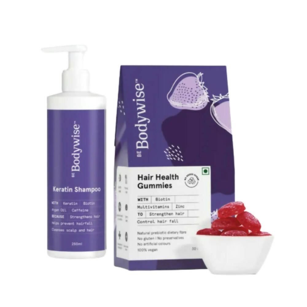 BeBodywise Hair Health Gummies and Keratin Shampoo - Distacart