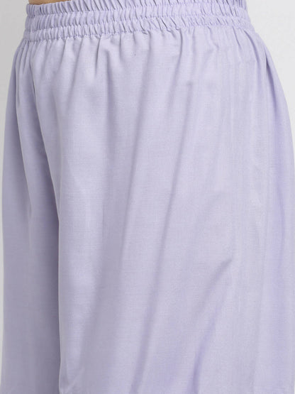 Rudra Bazaar Purple Angrakha Style Flared Kurta With Sharara - Distacart
