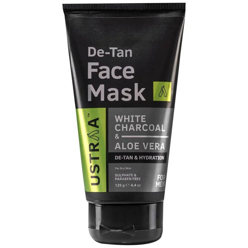 Ustraa Charcoal &amp; Alove Vera De-Tan White Face Mask