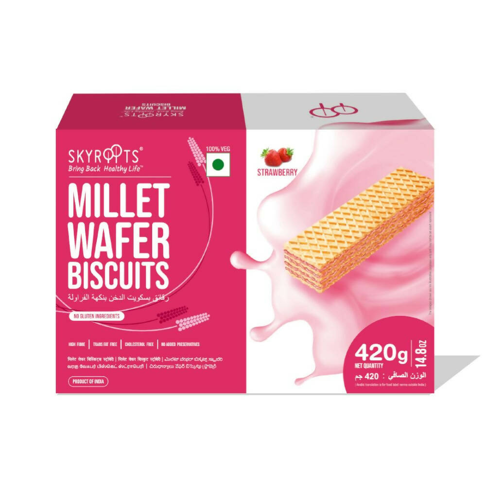 Skyroots Millet Wafer Biscuits Strawberry - Distacart