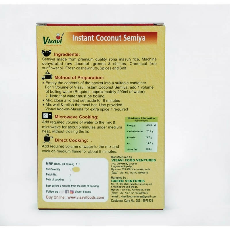 Visavi Instant Coconut Semiya - Distacart