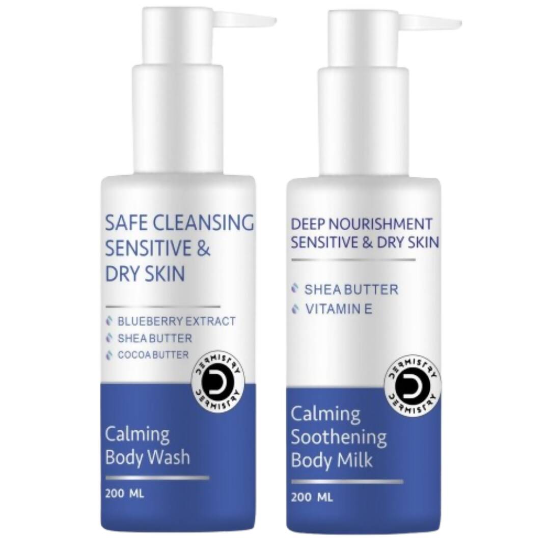Dermistry Calming Body Wash & Calming Soothening Body Milk Lotion - Distacart