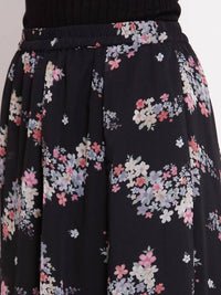 Thumbnail for Myshka Women's Multi Georgette Na Na Printed Casual Skirt