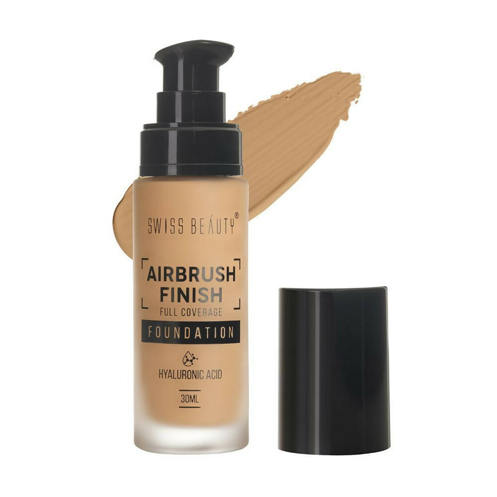 Swiss Beauty Airbrush Finish Full Coverage Foundation - Golden Beige - Distacart