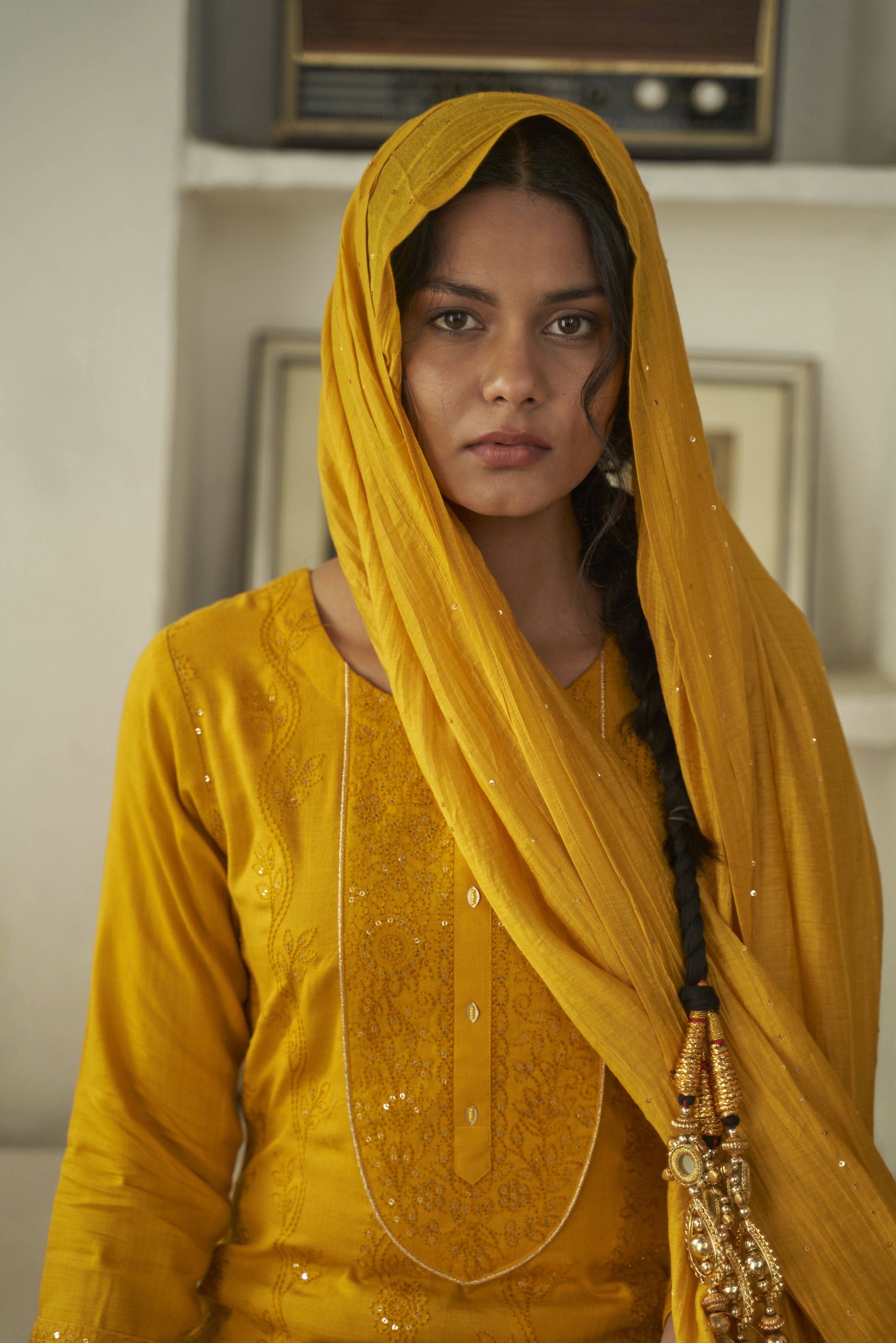 Mustard Rayon Sequence Embroidery work Straight kurta with Pant & Dupatta - Akashara - Distacart