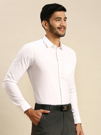 Ramraj Cotton Mens Full Sleeve White Shirt Plus Size - 100% Cotton - Distacart