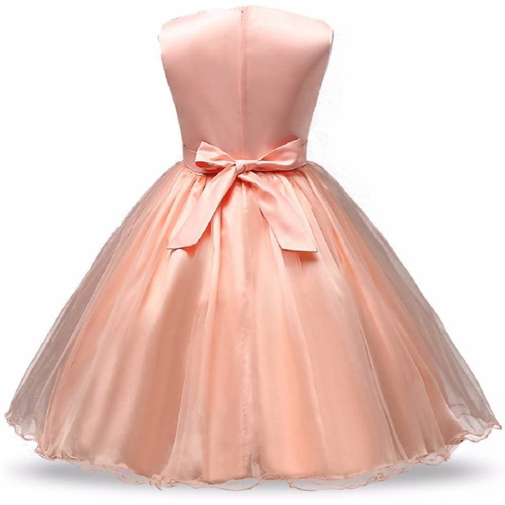 Asmaani Baby Girl's Peach Color Satin A-Line Maxi Full Length Dress (AS-DRESS_22048) - Distacart